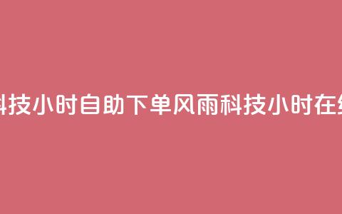 风雨科技24小时自助下单(风雨科技24小时在线下单) 第1张 风雨科技24小时自助下单(风雨科技24小时在线下单) 第1张