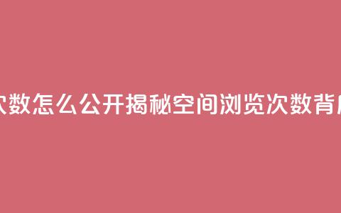 qq说说下面浏览次数怎么公开(揭秘QQ空间浏览次数背后的秘密) 第1张 qq说说下面浏览次数怎么公开(揭秘QQ空间浏览次数背后的秘密) 第1张