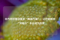 中方呼吁推动落实“两国方案”，让巴勒斯坦“灾难日”永远成为历史