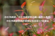 小红书阅读，小红书阅读笔记满15篇怎么弄的，小红书阅读的奇妙旅程亿乐社区SUP货源站