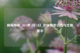 股海导航_2025年5月15日_沪深股市公告与交易提示