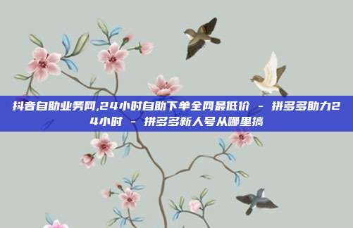 抖音自助业务网,24小时自助下单全网最低价 - 拼多多助力24小时 拼多多新人号从哪里搞  第1张