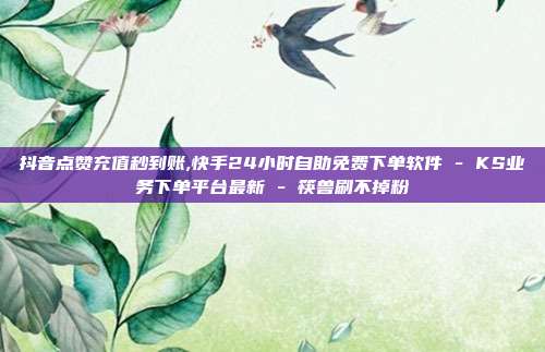 抖音点赞充值秒到账,快手24小时自助免费下单软件 - KS业务下单平台最新 筷兽刷不掉粉  第1张