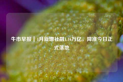 牛市早报｜4月新增社融1.16万亿，降准今日正式落地  第1张