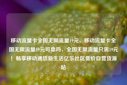 移动流量卡全国无限流量19元，移动流量卡全国无限流量19元可靠吗	，全国无限流量只需19元！畅享移动通信新生活亿乐社区低价自营货源站  第1张