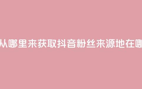 抖音粉丝从哪里来获取 - 抖音粉丝来源地在哪里!  第1张 抖音粉丝从哪里来获取 - 抖音粉丝来源地在哪里!  第1张