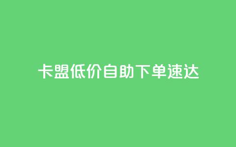 卡盟低价自助下单速达  第1张 卡盟低价自助下单速达  第1张
