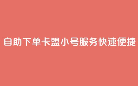 自助下单卡盟小号服务快速便捷  第1张 自助下单卡盟小号服务快速便捷  第1张