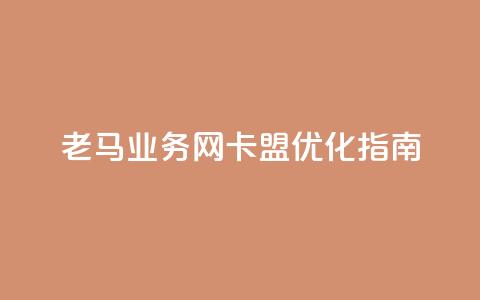 老马业务网卡盟——SEO优化指南  第1张 老马业务网卡盟——SEO优化指南  第1张