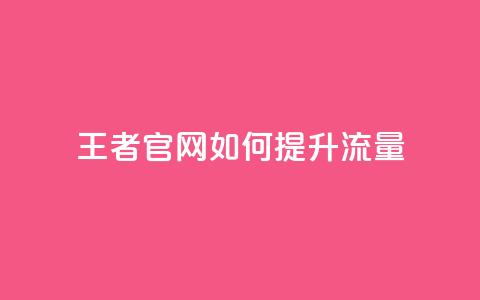王者官网如何提升流量?  第1张 王者官网如何提升流量?  第1张