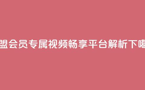 卡盟会员专属视频畅享平台解析  第1张 卡盟会员专属视频畅享平台解析  第1张