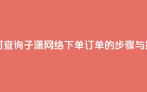 如何查询子潇网络下单订单的步骤与技巧  第1张