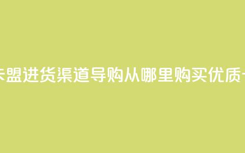 卡盟进货渠道 - 卡盟进货渠道导购:从哪里购买优质卡盟商品?~  第1张 卡盟进货渠道 - 卡盟进货渠道导购:从哪里购买优质卡盟商品?~  第1张