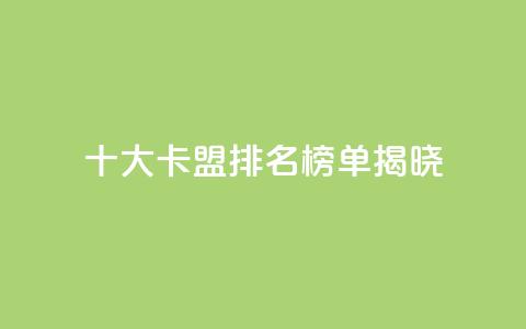 十大卡盟排名榜单揭晓-SEO必备!  第1张 十大卡盟排名榜单揭晓-SEO必备!  第1张