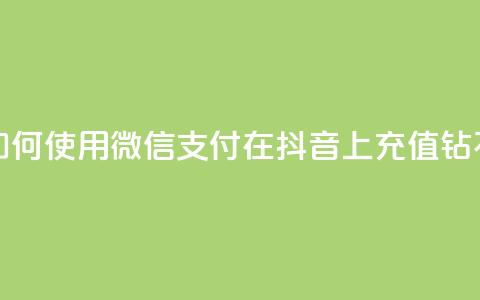 如何使用微信支付在抖音上充值钻石  第1张 如何使用微信支付在抖音上充值钻石  第1张