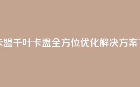 千叶卡盟 - 千叶卡盟:全方位SEO优化解决方案~  第1张 千叶卡盟 - 千叶卡盟:全方位SEO优化解决方案~  第1张
