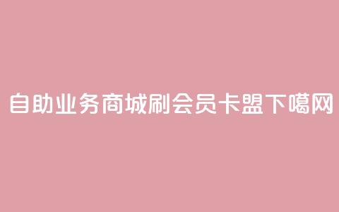 自助业务商城 - 刷vip会员卡盟  第1张 自助业务商城 - 刷vip会员卡盟  第1张