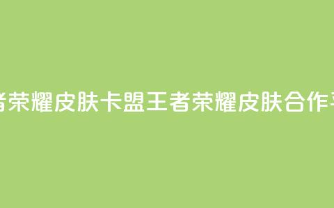 王者荣耀皮肤卡盟(王者荣耀皮肤合作平台)  第1张