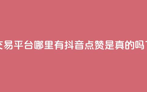 粉丝交易平台哪里有 - 抖音点赞app是真的吗  第1张 粉丝交易平台哪里有 - 抖音点赞app是真的吗  第1张