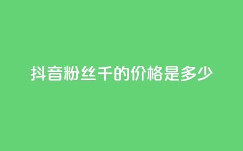 抖音粉丝1千的价格是多少?  第1张 抖音粉丝1千的价格是多少?  第1张
