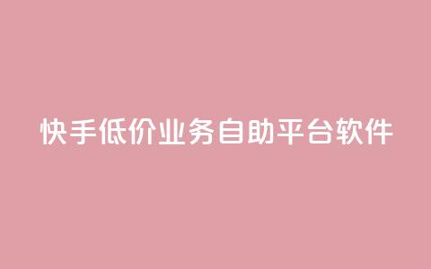 快手低价业务自助平台软件 - 快手推出低价自助平台软件助力业务发展!  第1张 快手低价业务自助平台软件 - 快手推出低价自助平台软件助力业务发展!  第1张