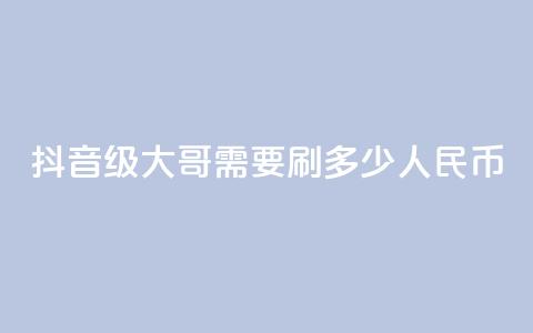 抖音75级大哥需要刷多少人民币 - 抖音75级大哥刷粉需要花费多少钱!  第1张