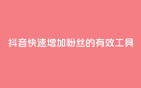 抖音快速增加粉丝的有效工具  第1张 抖音快速增加粉丝的有效工具  第1张