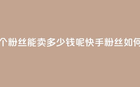 快手1000个粉丝能卖多少钱呢(快手1000粉丝如何赚钱)  第1张