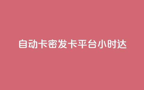 自动卡密发卡平台24小时达  第1张 自动卡密发卡平台24小时达  第1张