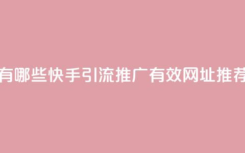 快手推广引流网址有哪些 - 快手引流推广有效网址推荐及使用攻略~  第1张 快手推广引流网址有哪些 - 快手引流推广有效网址推荐及使用攻略~  第1张