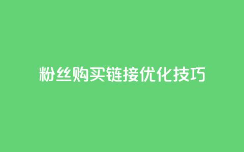 粉丝购买链接优化技巧  第1张 粉丝购买链接优化技巧  第1张