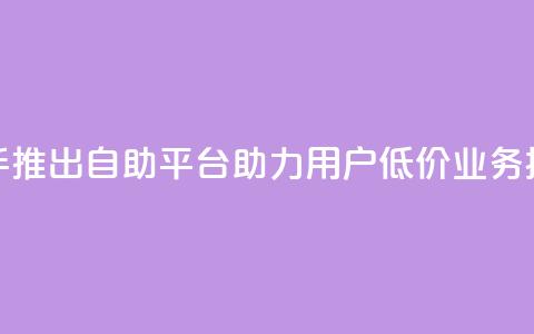 快手推出自助平台 助力用户低价业务操作  第1张 快手推出自助平台 助力用户低价业务操作  第1张