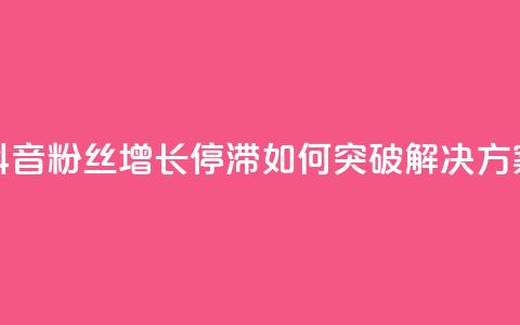 抖音粉丝增长停滞如何突破解决方案  第1张 抖音粉丝增长停滞如何突破解决方案  第1张