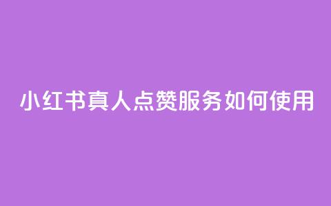 小红书真人点赞服务如何使用  第1张 小红书真人点赞服务如何使用  第1张
