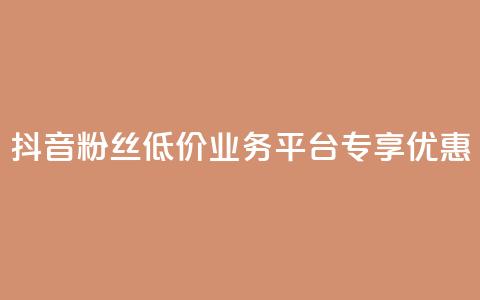 抖音粉丝低价业务平台专享优惠  第1张 抖音粉丝低价业务平台专享优惠  第1张