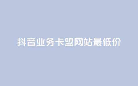抖音业务卡盟网站最低价,卡盟自动下单入口 - 快手涨热度软件 冰点卡盟  第1张