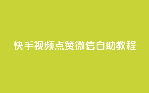 快手视频点赞微信自助教程  第1张 快手视频点赞微信自助教程  第1张