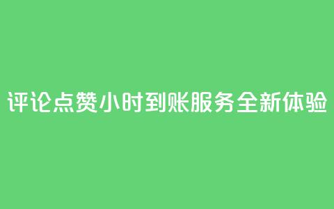 评论点赞24小时到账服务全新体验  第1张 评论点赞24小时到账服务全新体验  第1张