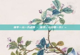 快手一元一万点赞 - 快手一元狂赞一万!~