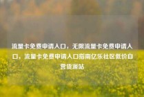 流量卡免费申请入口,无限流量卡免费申请入口,流量卡免费申请入口指南亿乐社区低价自营货源站