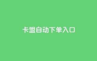 卡盟自动下单入口 - 一键下单卡盟服务,便捷高效操作~
