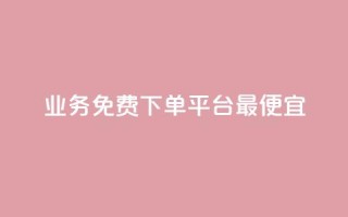 ks业务免费下单平台最便宜 - 免费下单:ks业务最优惠选择!