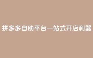 拼多多自助平台,一站式开店利器
