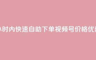 24小时内快速自助下单视频号,价格优惠!