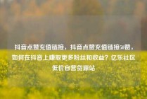 抖音点赞充值链接，抖音点赞充值链接50赞，如何在抖音上赚取更多粉丝和收益？亿乐社区低价自营货源站