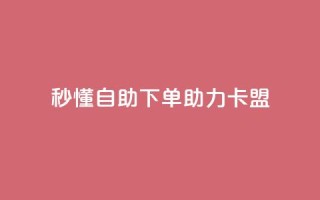 秒懂自助下单,助力卡盟!