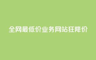 全网最低价业务网站，狂降价！