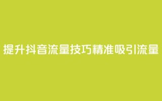 提升抖音流量技巧,精准吸引流量