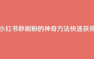 1元小红书秒刷1000粉 - 1元小红书秒刷1000粉的神奇方法,快速获得粉丝的技巧!~