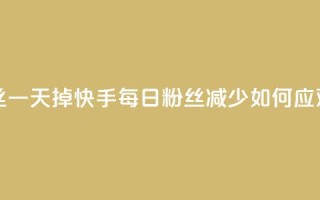 快手粉丝一天掉500 - 快手每日粉丝减少500,如何应对?。